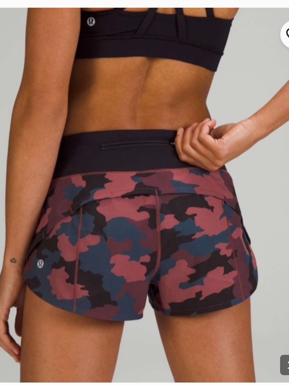 Lululemon speed up shigh-Waist Camo Print Women’s Running Shorts - Rose/Blue siz